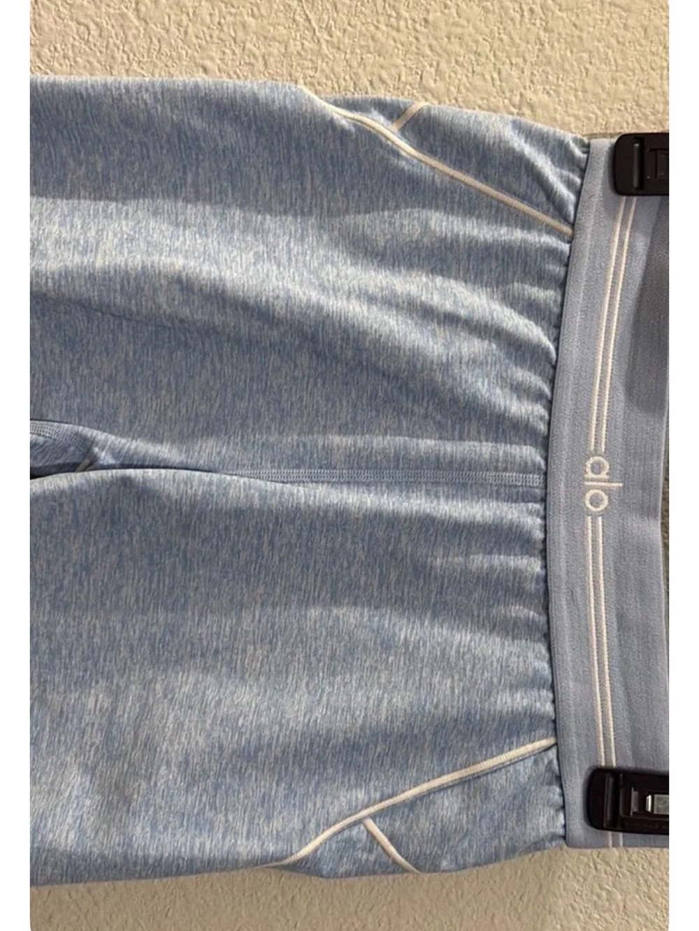 ALO Yoga Light Heather Sky Blue Bike Shorts